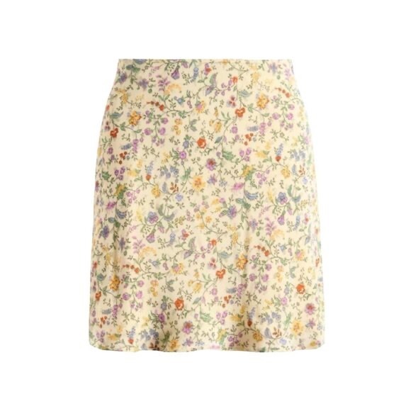 Reformation Brandy Mini Skirt in Yellow Floral Georgette Size Large - Picture 3 of 10